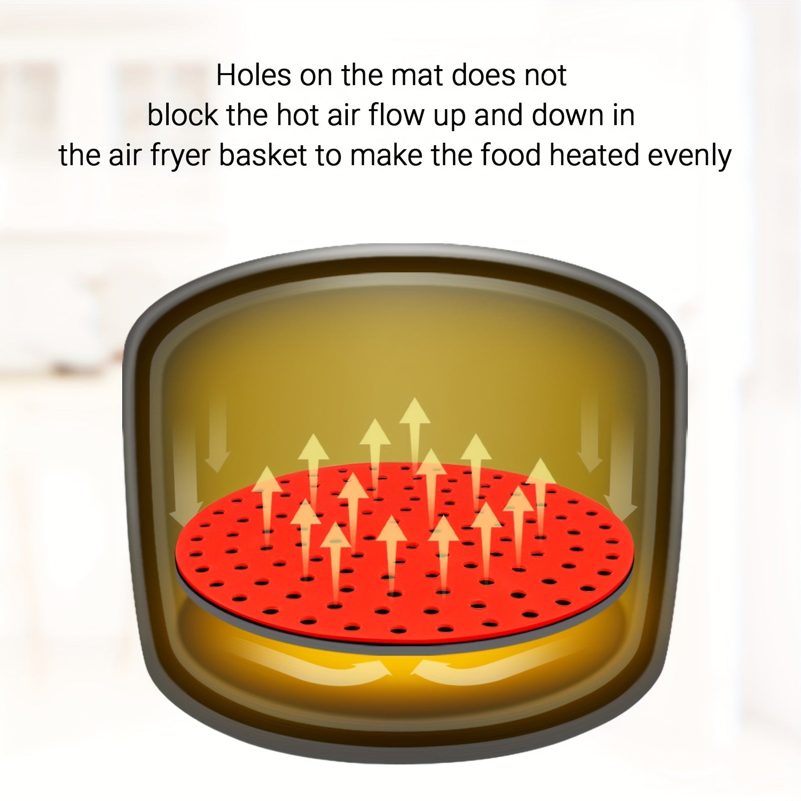 2pcs Non Stick Silicone Air Fryer Mats Heat Resistant Easy to Clean