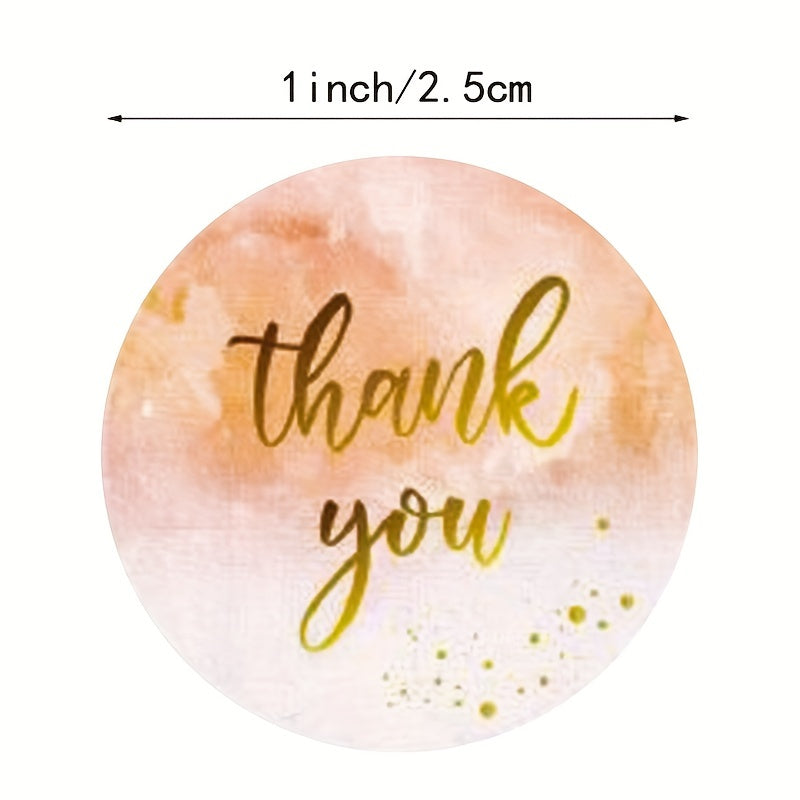 500pcs Colorful Thank You Sticker Seal Roll Paper Packaging Decoration Label