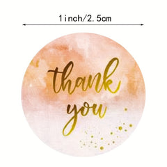 500pcs Colorful Thank You Sticker Seal Roll Paper Packaging Decoration Label