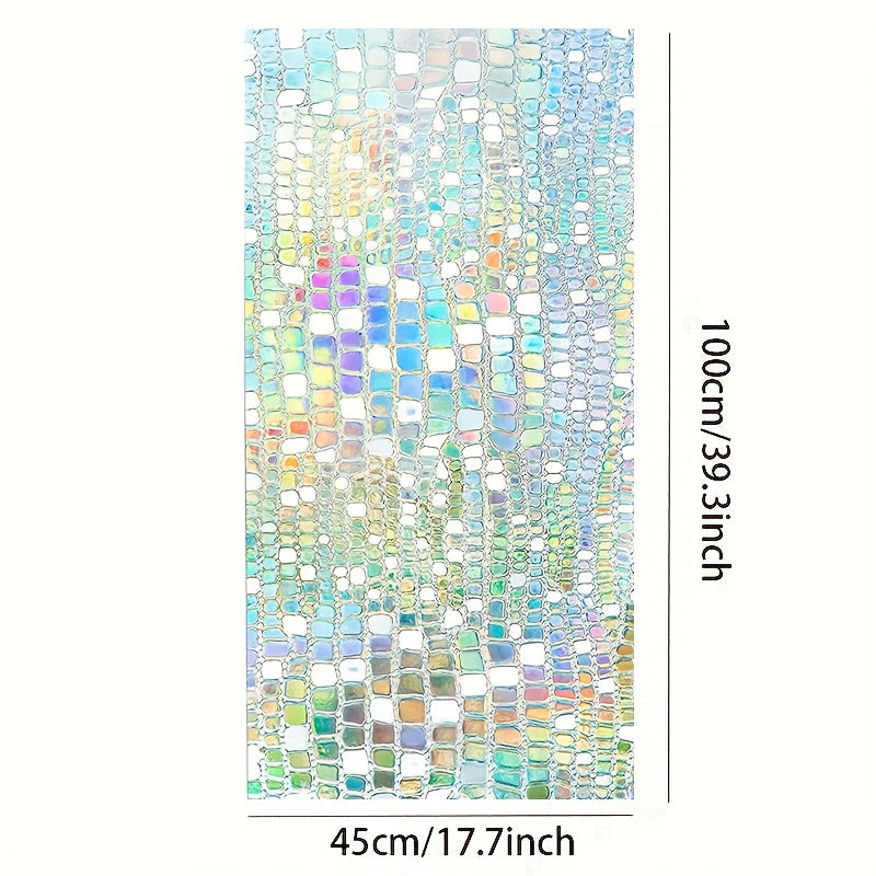 Privacy Window Film Stained Glass Rainbow Clings Sun Blocking Decor