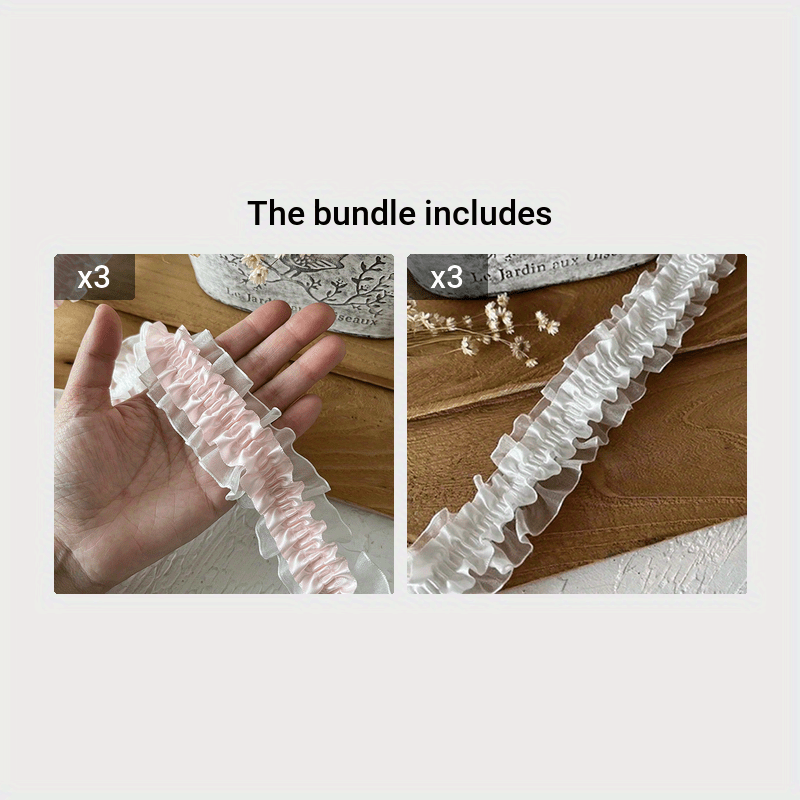 1M Long 1.5" Wide Elastic Lace Ribbon Stretch Lace Trim Fabric Craft Decoration