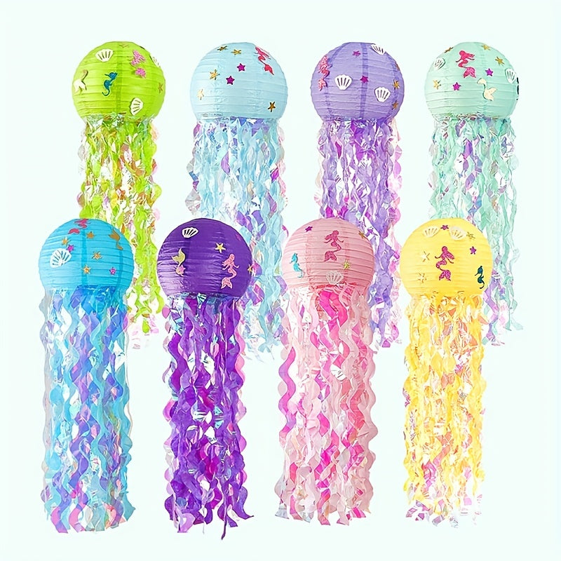 Creative Jellyfish Lantern Colorful DIY Paper Lantern Birthday Party Decoration