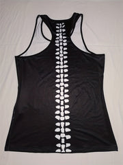 Goth Style Skeleton Print Tank Top