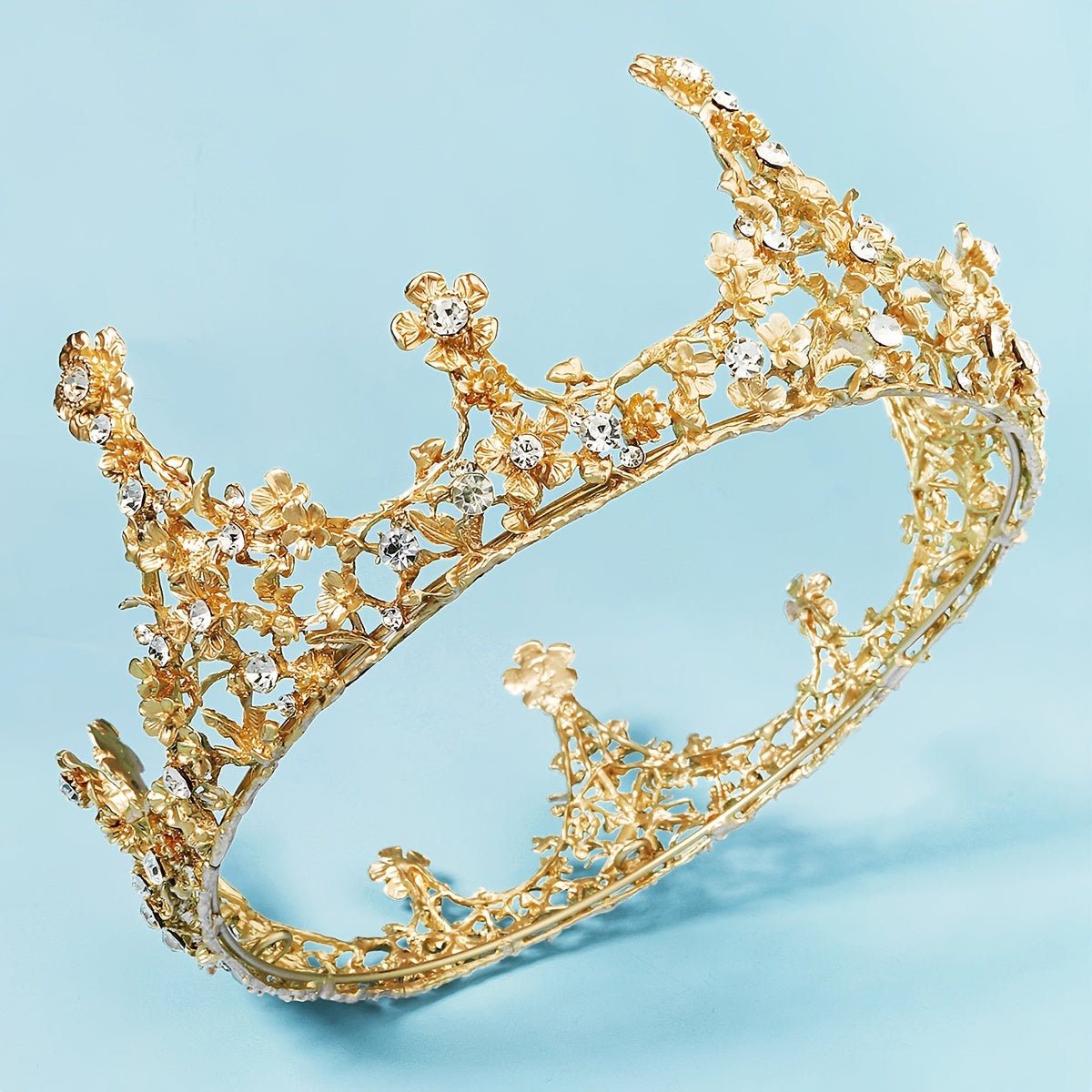 Baroque Alloy Flower Bridal Crown Hairband Headband Princess Tiara Wedding