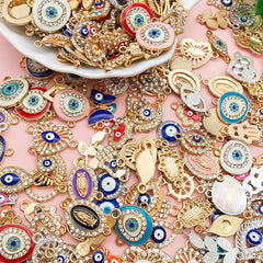 12pcs Mixed Alloy Devil's Eye Enamel DIY Jewelry Charms Halloween