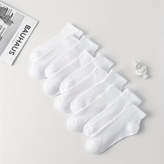 10 Pairs Women's Comfy Breathable Solid Socks All-match Stockings