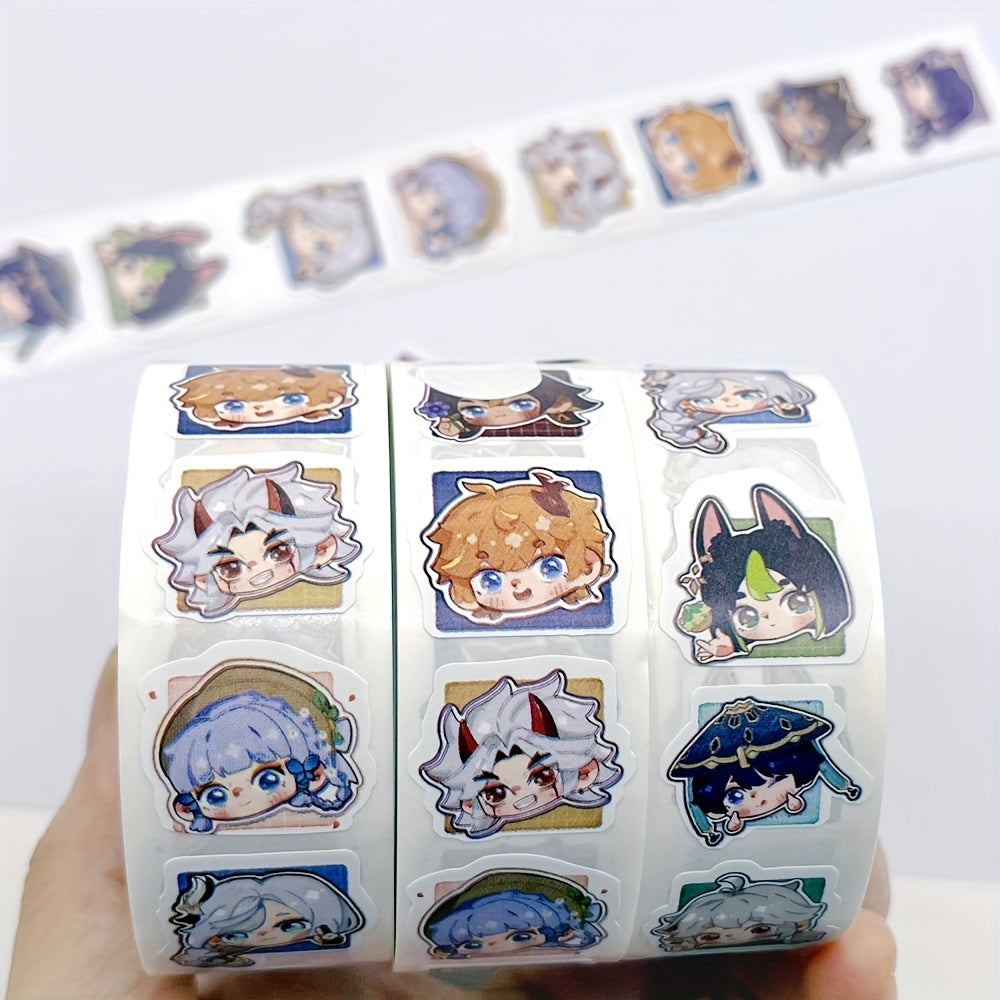 500 2.03 cm Square Frame Roll Stickers Cartoon Decorative Sealing