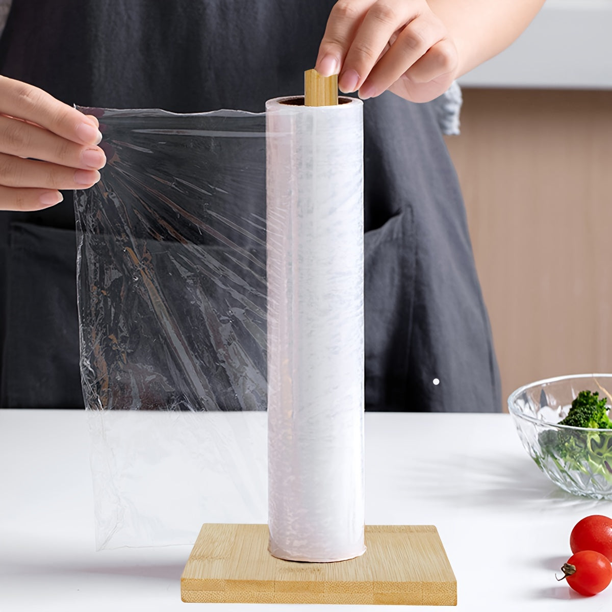 Bamboo Kitchen Paper Towel Holder Lazy Rag Storage Shelf