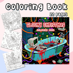 Dark Goth Christmas Adult Coloring Book - Terrifying Santa Holiday Scene