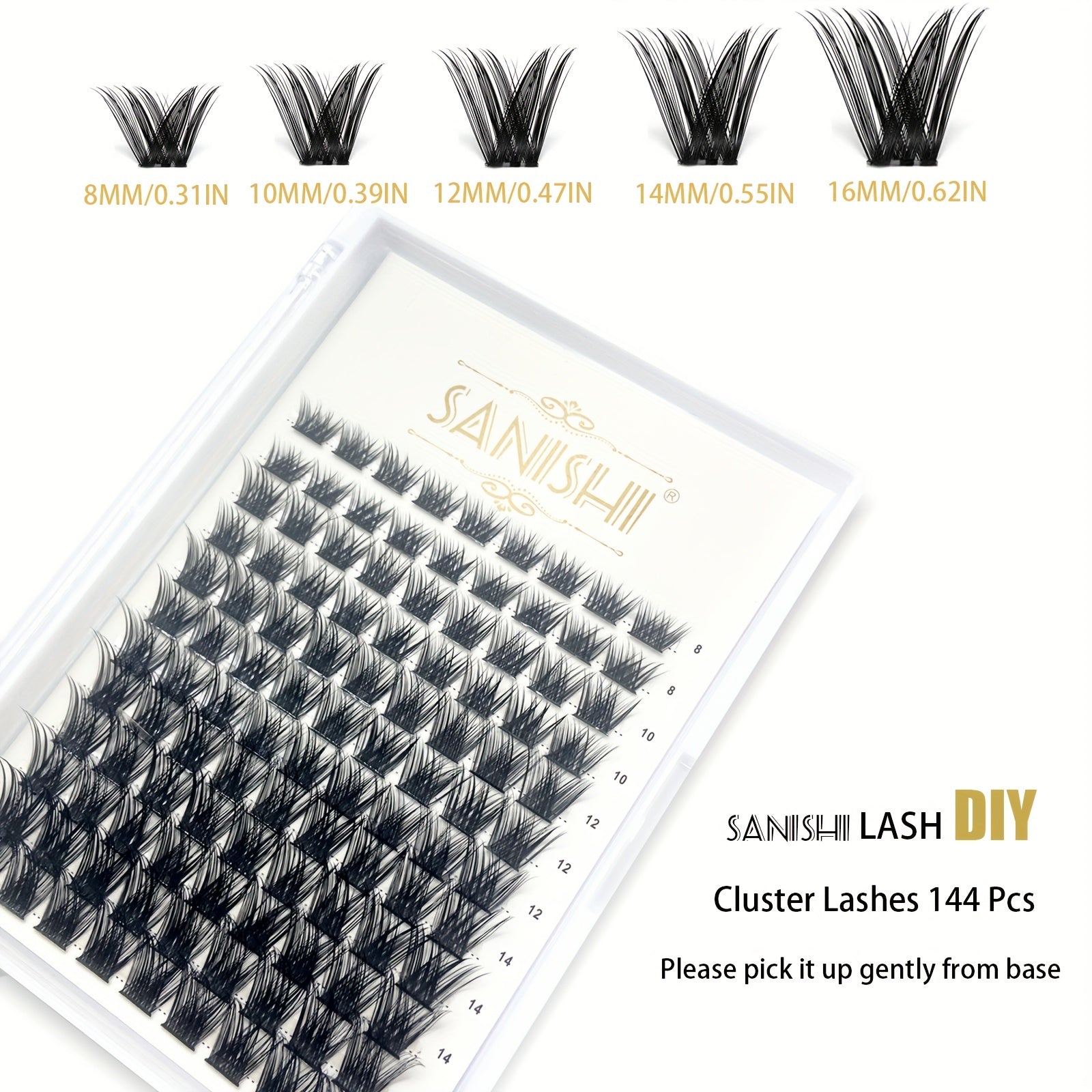108 Clusters Eyelashes D Curling 8 16mm Soft Comfortable Reusable DIY Kit