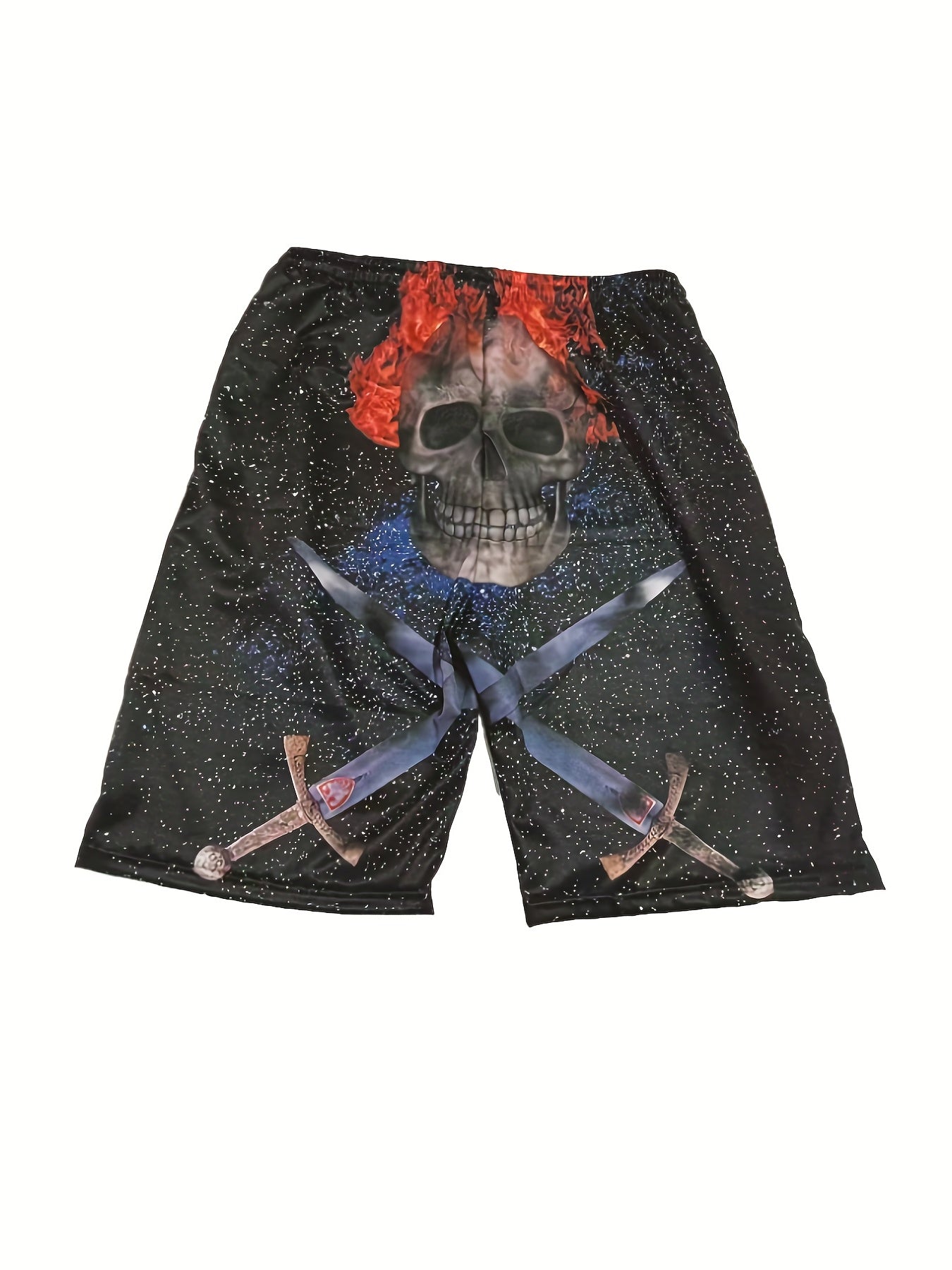 Men's Galaxy Skull Graphic Shorts - Stylish & Comfortable 3D Print Casual Shorts