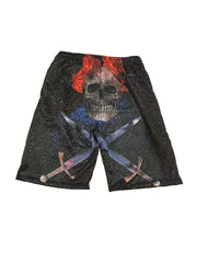 Men's Galaxy Skull Graphic Shorts - Stylish & Comfortable 3D Print Casual Shorts