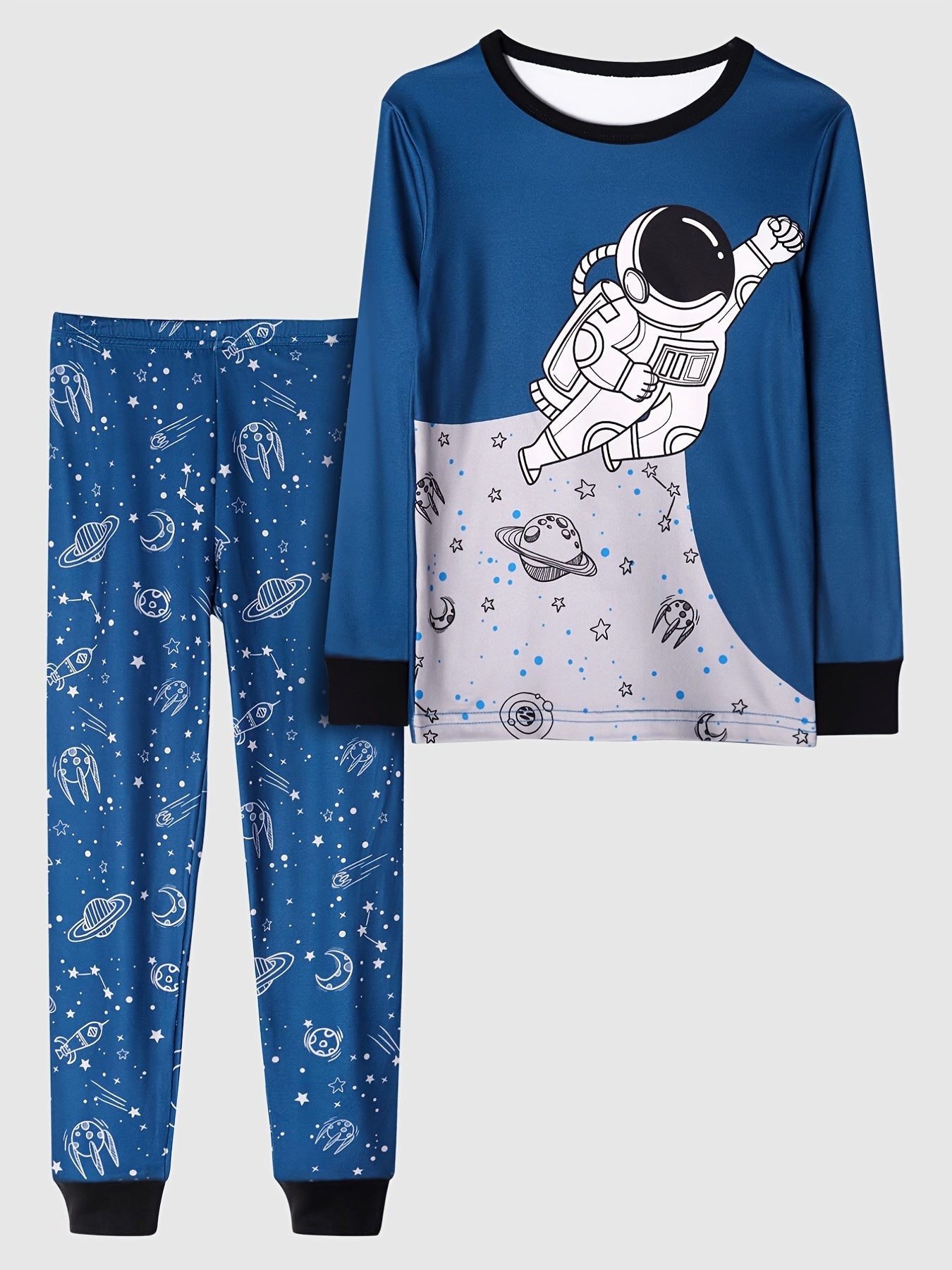 Boys Astronaut 2 pcs Pajamas Set Long Sleeve Top & Pants