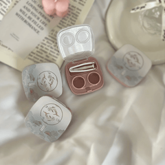 Print Lens Cases Travel Lens Box With Tweezers Remover Tool