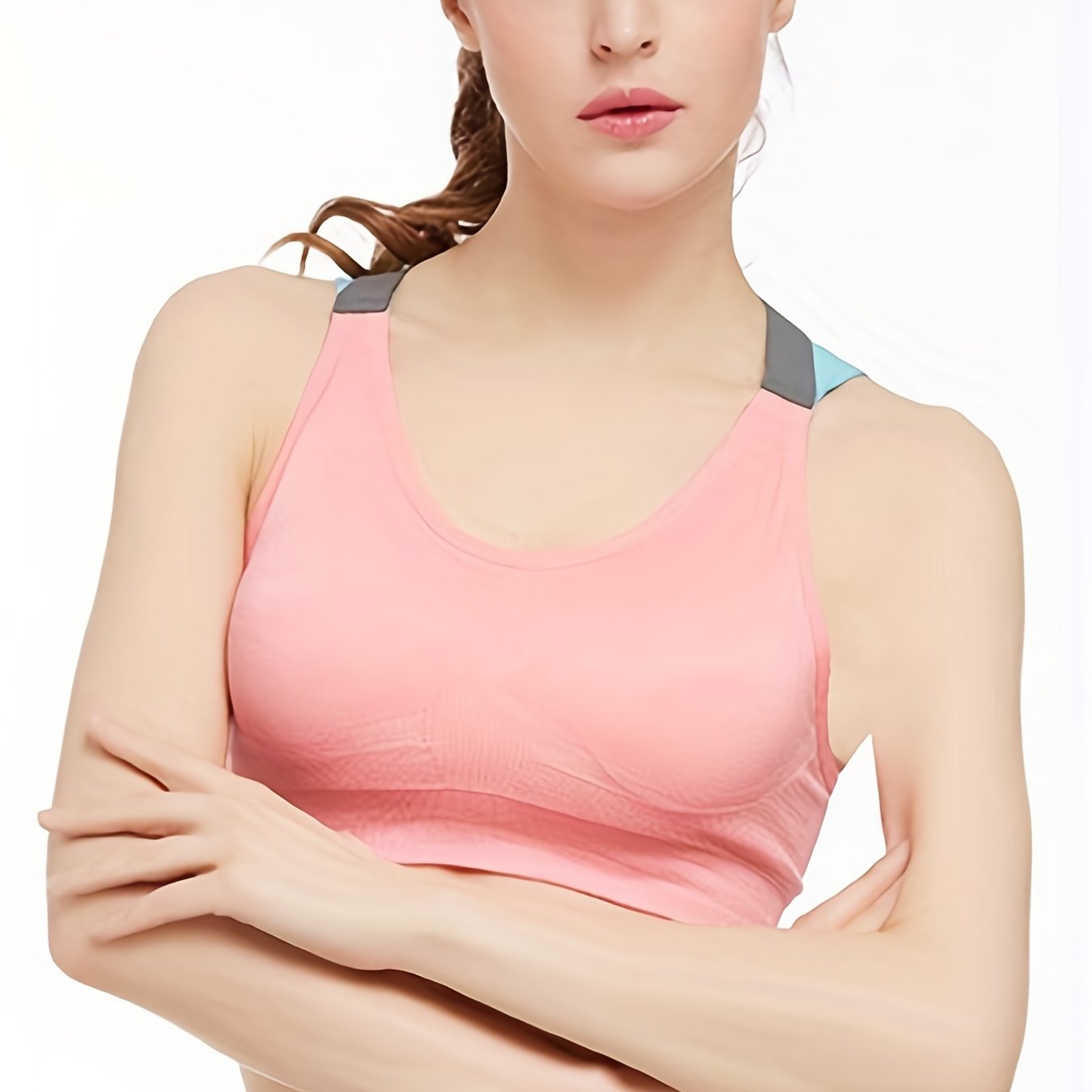 Colorblock Straps Sports Bra High Impact Yoga Tank Top