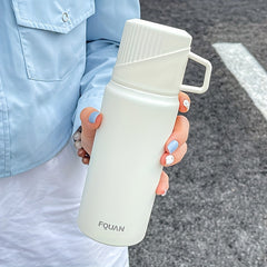 450ml Vacuum Flask With Cup Lid Insulated Water Bottle for Hot/Cold Beverages