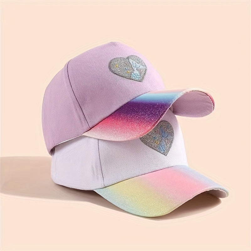 Kids Rainbow Embroidered Love Baseball Cap Visor