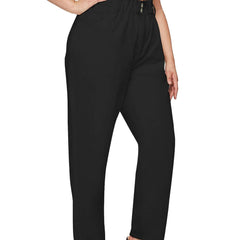 Women's Plus Solid High Rise Straight Leg Jeans