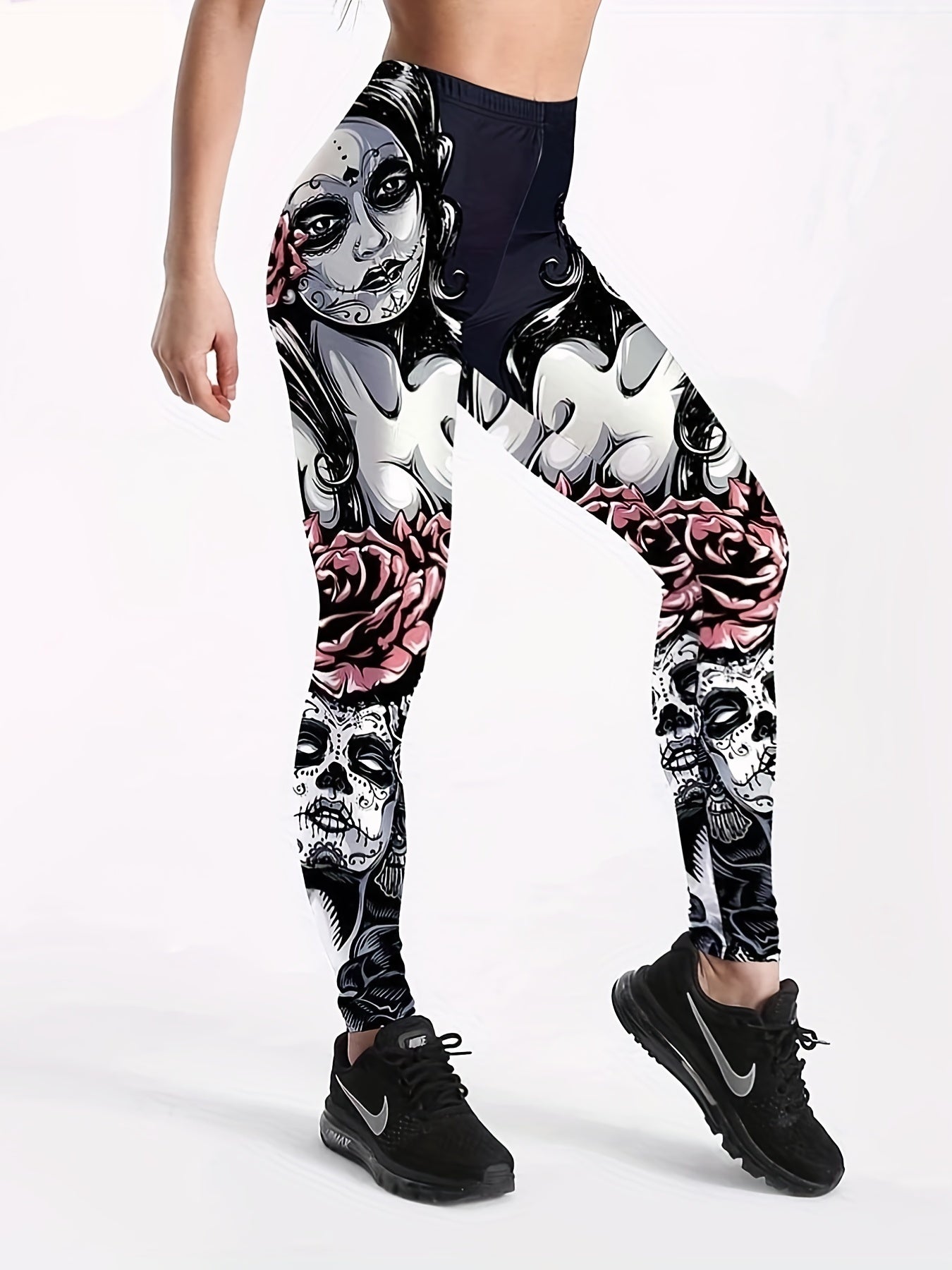 Goth Leggings High Rise Skinny Leggings