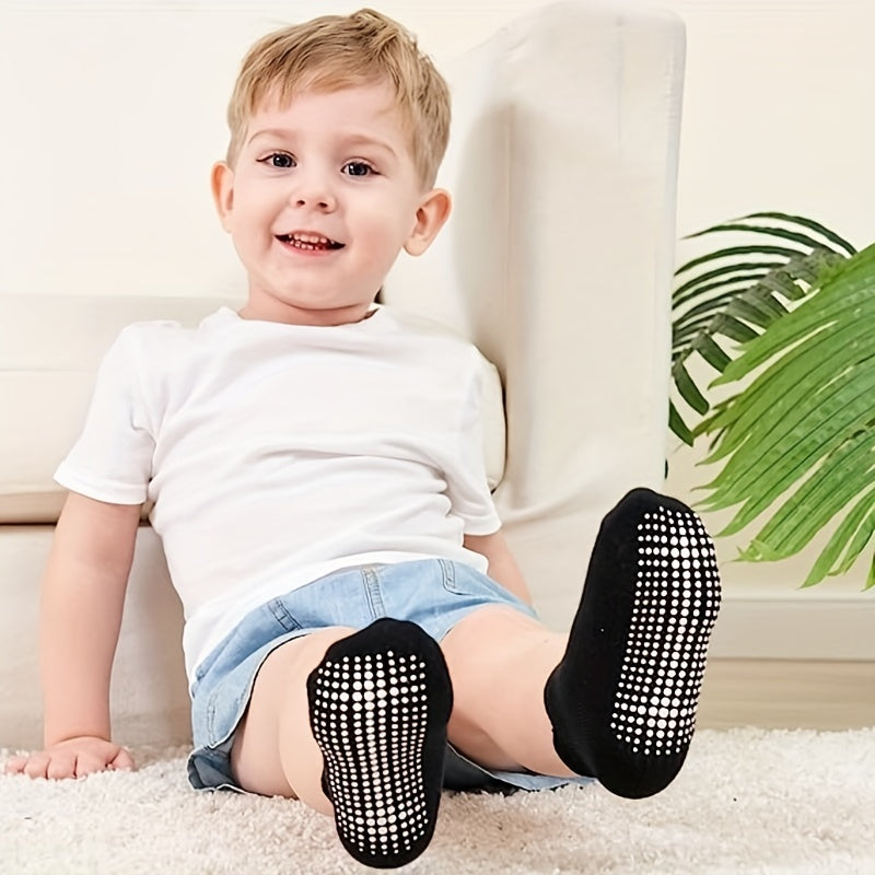 6 Pairs Baby Anti Slip Grip Ankle Socks for Boys Girls Toddlers Infants