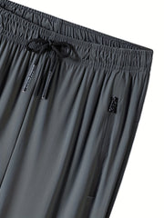 Men's Zipper Pockets Joggers Casual Stretch Sweatpants