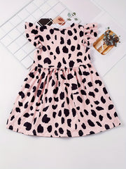 Toddler Girls Leopard Graphic Princess Dress Ruffle Trim