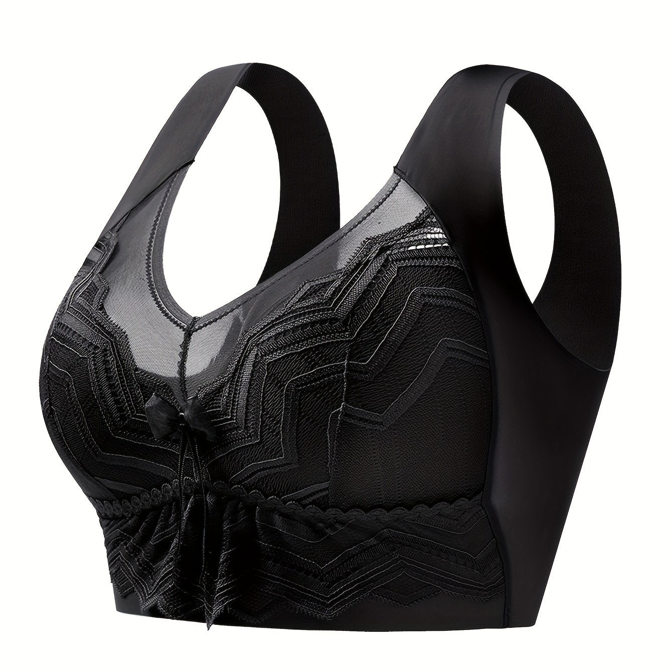 Lace Wireless Bra Wide Straps Comfy & Breathable