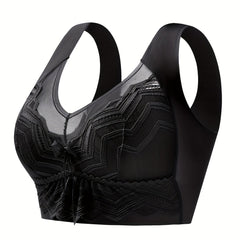Lace Wireless Bra Wide Straps Comfy & Breathable