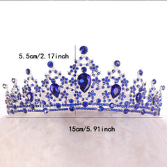 Rhinestone Crown Tiara Queen Style Headband for Prom Birthday Party