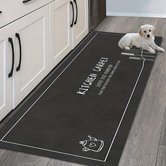 Crystal Velvet Gray Kitchenware Pattern Absorbent Floor Mat Halloween Home Decor