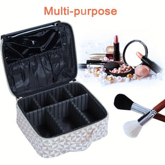 Windmill Pattern Makeup Bag Cosmetic Bag with Adjustable Dividers