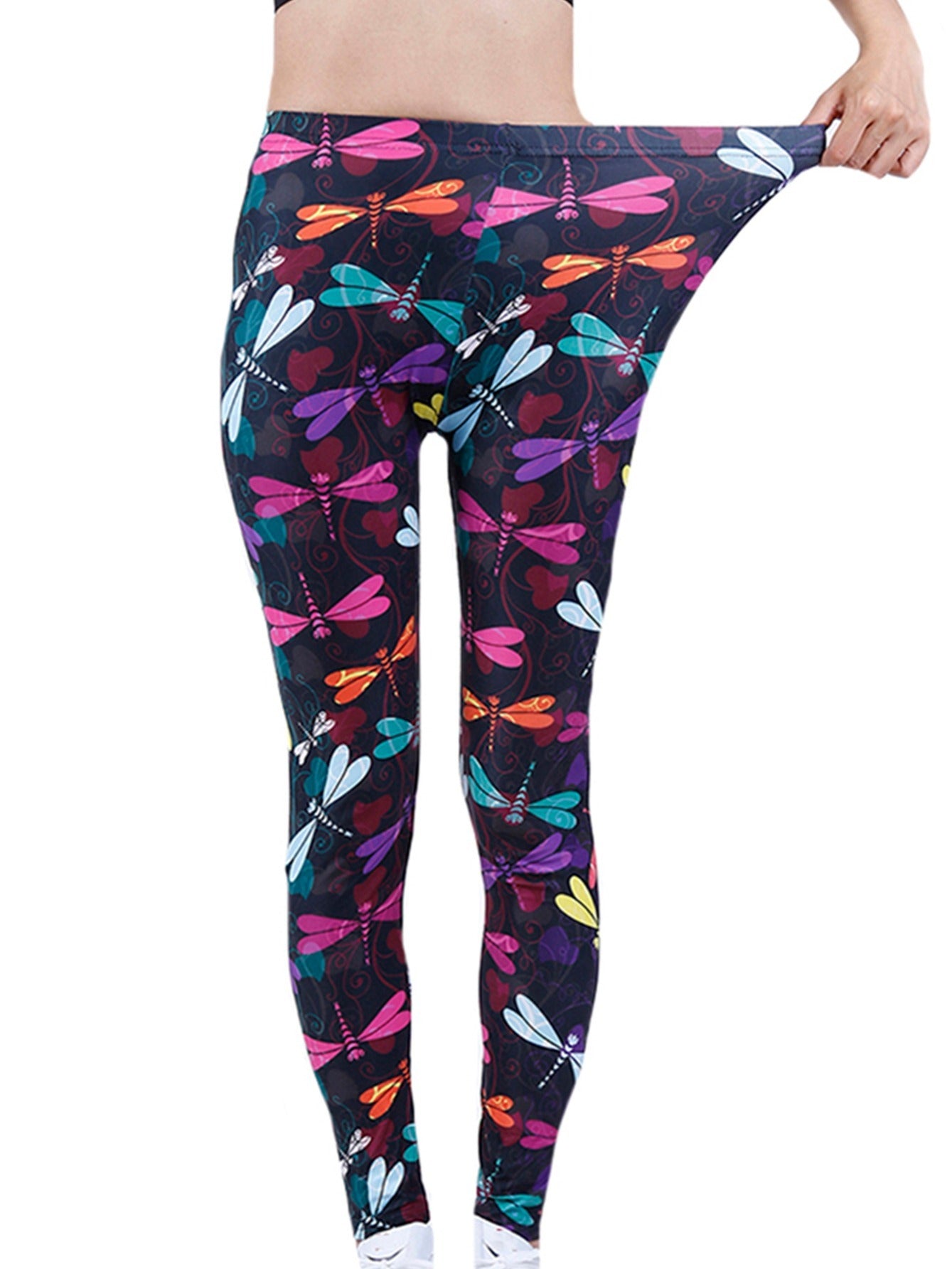 Colorful Dragonfly Animal Print Leggings