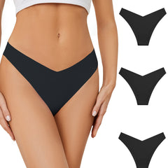 3pcs Seamless Solid Briefs Breathable Intimates Panties