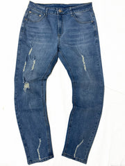 Men's Slim Fit Ripped Jeans - Stretch Denim Pants