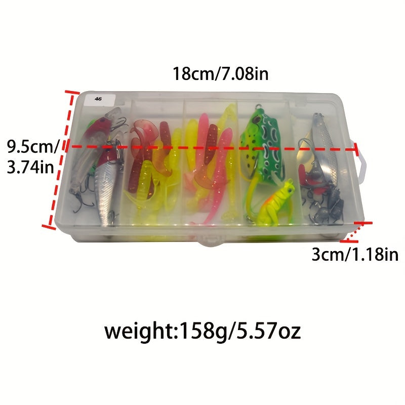 Freshwater Fishing Lures Kit for Bass Trout Crappie Salmon 72pcs