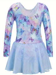 Tie Dye Unicorn & Butterfly Gymnastics Romper for Dance