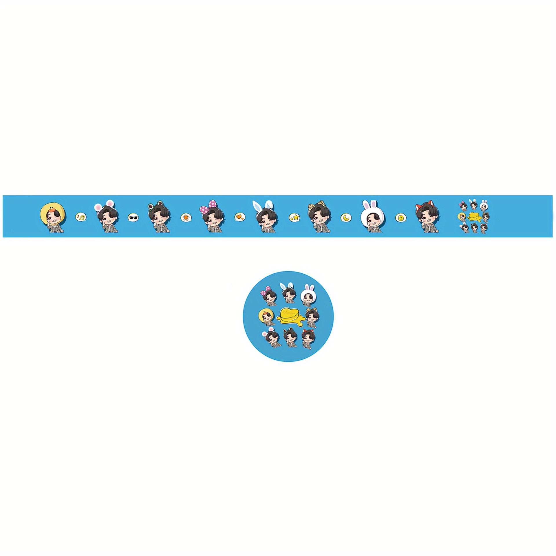 Kpop Cartoon Tape Roll for DIY Crafts Scrapbooking