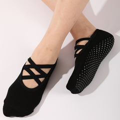 Non Skid Yoga Socks for Women - Grips for Barre Pilates - 1 Pair