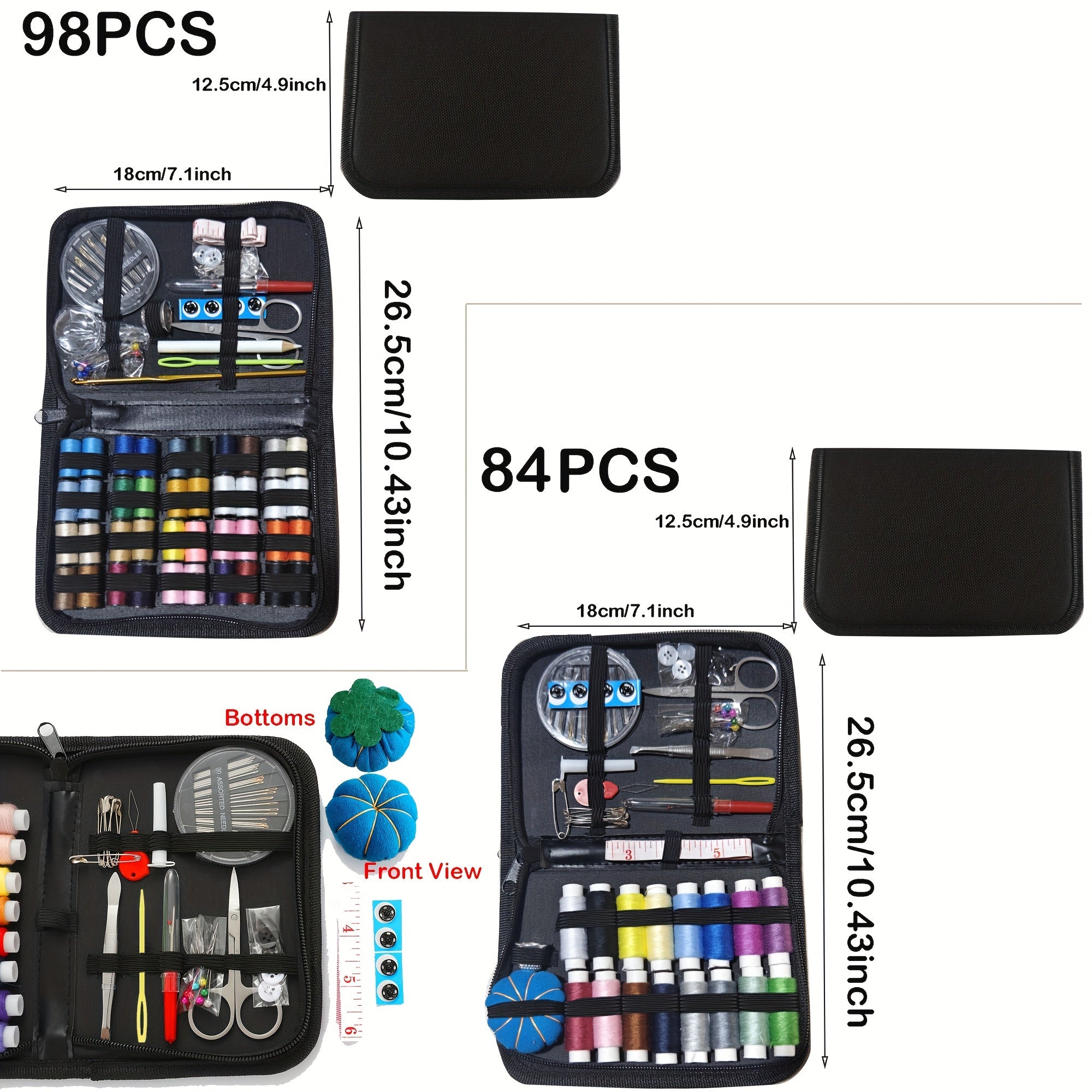 68 98 130pcs Sewing Kit With Case Portable Sewing Supplies For Home Traveler