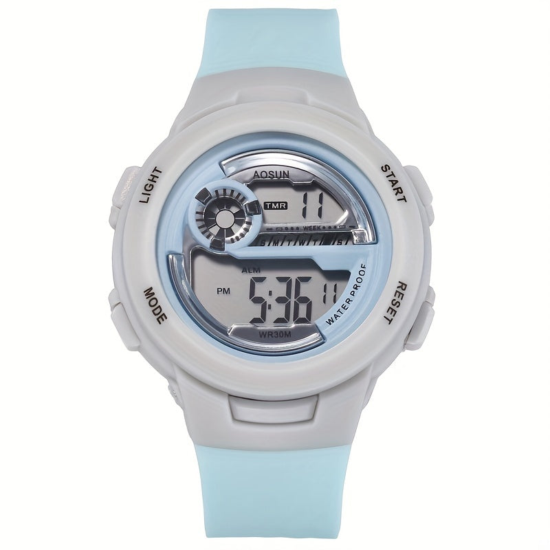 Teen Casual Digital Silicone Watch Multifunctional Electronic Watch Gift