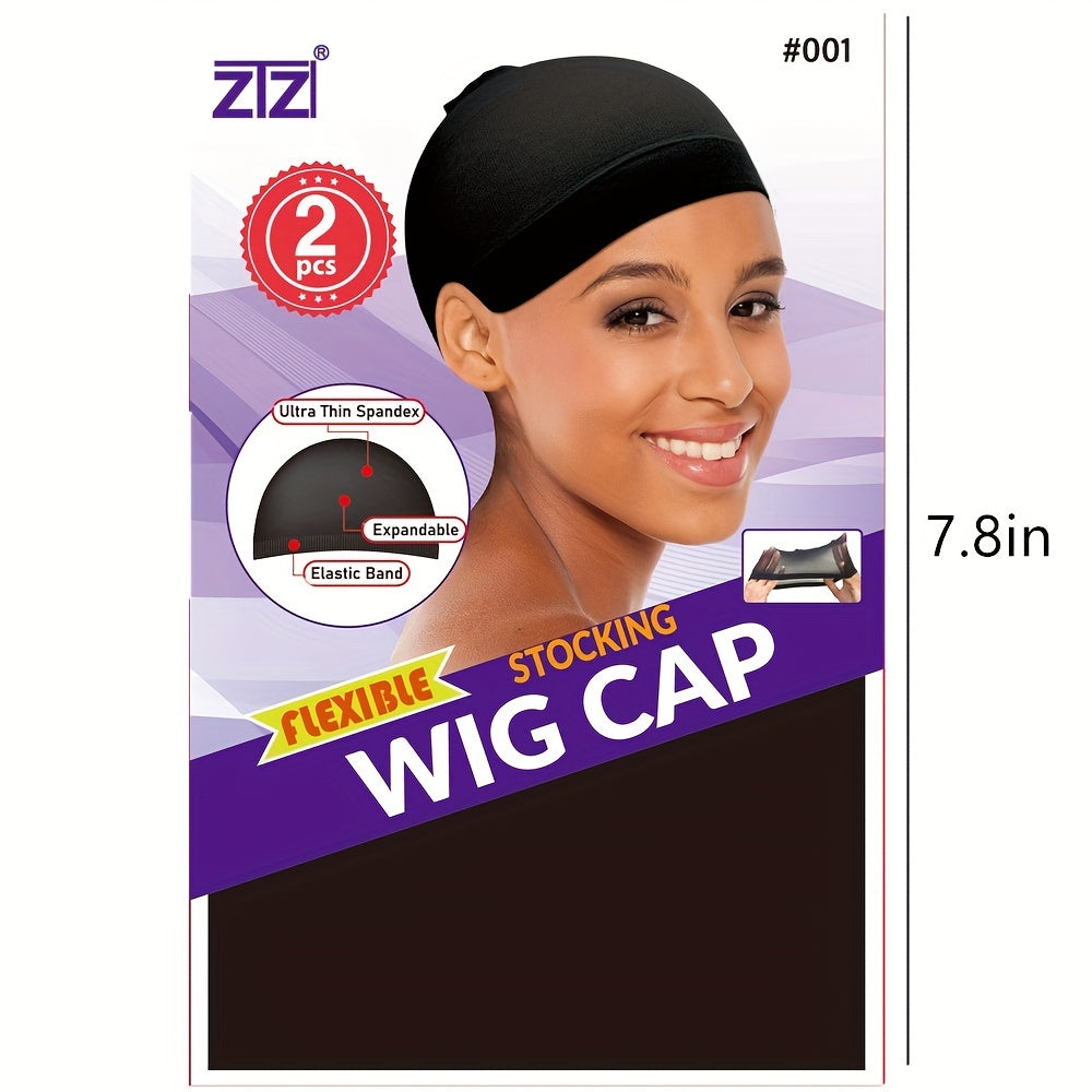 2PCS Non Slip Stretchy Nylon Stocking Wig Caps For Women