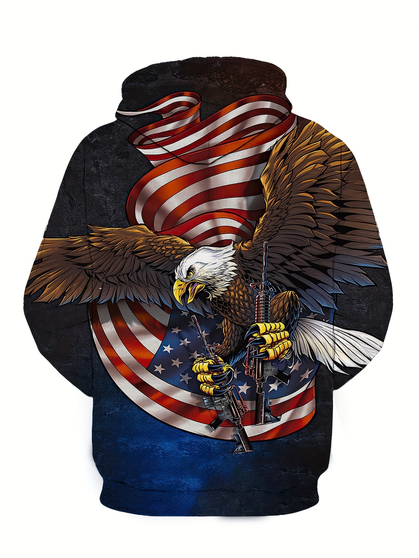 Eagle 3D Print Hoodie Men Graphic Loose Hooded Pullover Mens Clothing