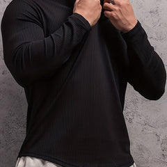 Men's Long Sleeve Workout Shirt Compression Top for Outdoor Gym Running Fitness