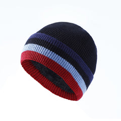 Fleece Cuffed Knitted Hat Outdoor Sports Warm Cap