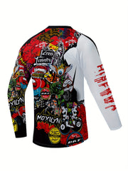 Anime Pattern Men's Long Sleeve Motorcycle T-shirt