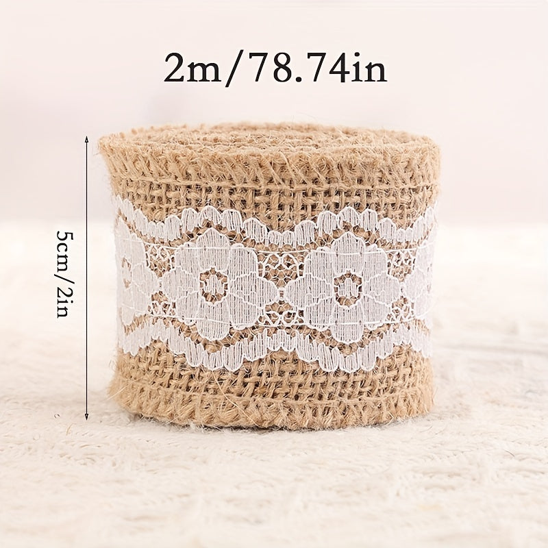 Jute Ribbon Roll Lace Styles Wedding Party Floral Supplies Gift Wrapping 2m