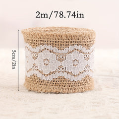 Jute Ribbon Roll Lace Styles Wedding Party Floral Supplies Gift Wrapping 2m
