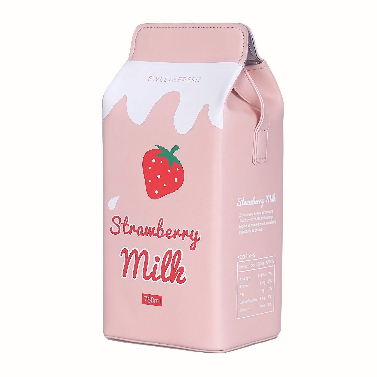 Girls Strawberry Milk Pattern Crossbody Bag Messenger Bag Coin Purse
