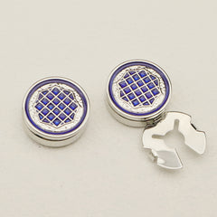 Golden Tone Checkered Button Covers for Men & Women