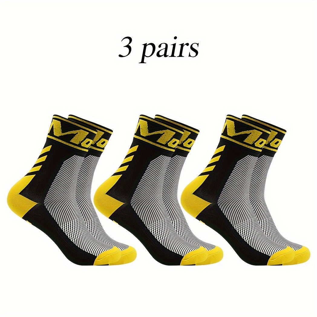 Men's Mid Crew Sport Socks, Breathable & Comfy, 3 Pairs